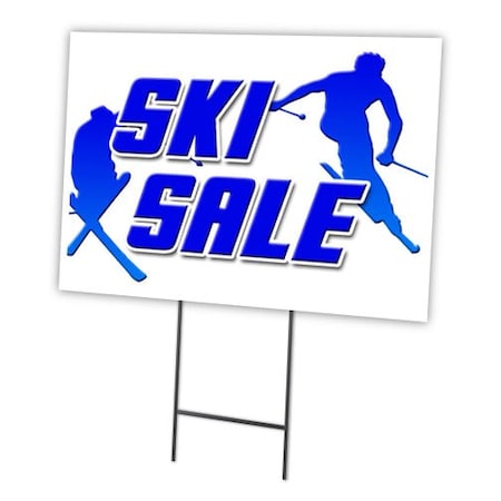 Ski Sale Yard Sign & Stake Outdoor Plastic Coroplast Window